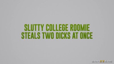 Slutty College Roomie Steals Two Dicks At Once
