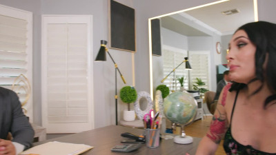 Desperate wife, Charlotte Sins, takes on a big cock to save her husband's job