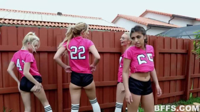 in Watching the girls soccer team practice in the park after school is a great idea, but filming it is even better.