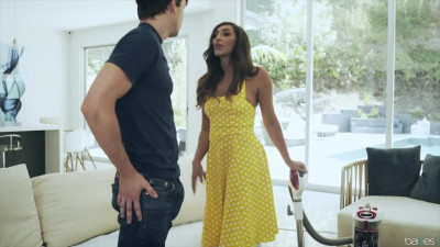 Tiffany Watson, Christiana Cinn in Tiffany's birthday surprise for her boyfriend, Alex, isn't quite ready when he rings the doorbell, so she asks her stepmom, Christiana, to entertain him for a few mi