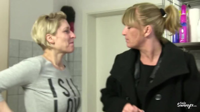 Parkplatzlader in Kinky swinger threesome with amateur German blondie Parkplatzlader