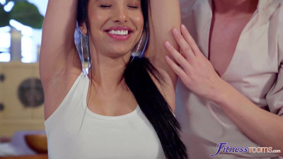 Big cock inside big tits yoga babe