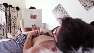 Audrey Noir in It is Logan Long's birthday today and his hot step mom Audrey Noir has the perfect gift for him: a card and an incredible sloppy blowjob