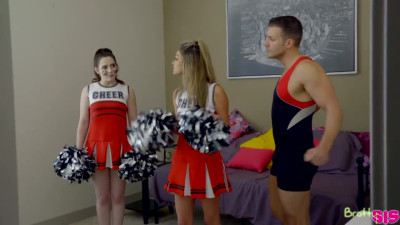 Ember Stone, Ms Faris in Ms Faris and her friend Ember Stone are dressed in their cheer uniforms practicing their routines while Ms's stepbrother Codey Steele spies on them