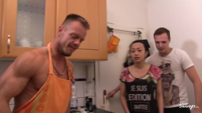 Mai N. in Hot German MMF threesome with hot pierced Asian brunette babe