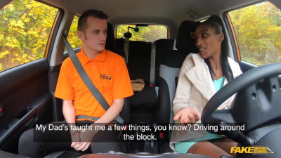 Ebony Learner Gets Stuck In The Seat