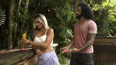 Busty blonde Mandy Rhea fucks friend's boyfriend's big black cock on vacation