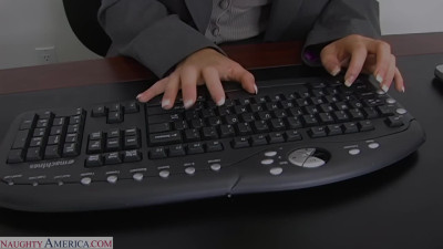 Very Hot Sophie Scott works hard and fucks hard at the office