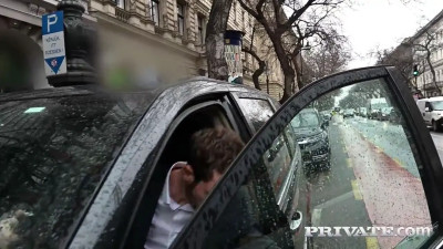 Sladyen Skaya Gives a Blowjob in the Car Before a DP threesome with Her Husband and Driver