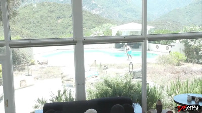 SAVANAH GETS WET FOR THE POOL BOY
