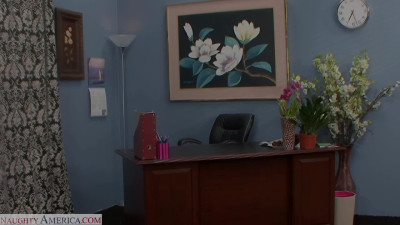 Hot blonde Aline takes a BBC in her office