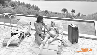 Vacation Fling Chapter 2: Cock Hungry Hotties Candee Licious And Olivia Del Rio Take DP Pounding By The Pool