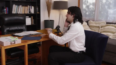 Sexy redhead boss Yaya Gingersnatch takes intern dick on her office desk