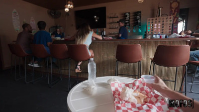 Waitress Breaks for BF's Big Sub