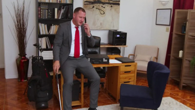 Sexy Jennifer White takes a Thundercock to help her husband at his job