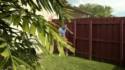Sexy babe Alyssia Vera jumps on the opportunity of getting fucked when a college boy unexpectedly shows up in her backyard