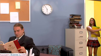 Sexy Student Rachel Roxxx gets pounded after class by Professor's big cock