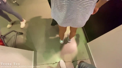 Fucked Beauty in a Fitting Room Store in a Crowded Place POV Teona Teo